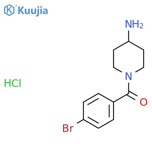(4-Aminopiperidin-1-yl)(4-bromophenyl)methanone hydrochloride structure