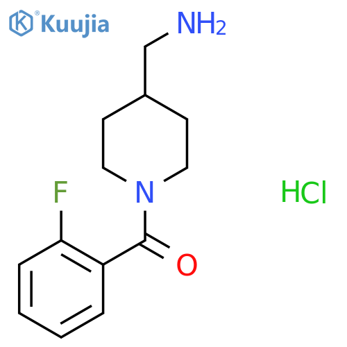 [4-(Aminomethyl)piperidin-1-yl](2-fluorophenyl)methanone hydrochloride structure
