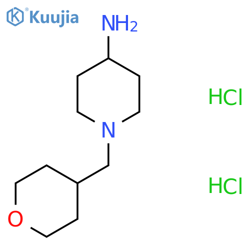 1-(oxan-4-yl)methylpiperidin-4-amine dihydrochloride structure