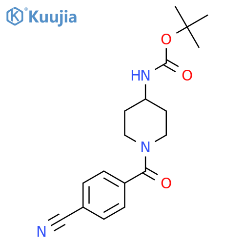 Tert-Butyl 1-(4-cyanobenzoyl)piperidin-4-ylcarbamate structure