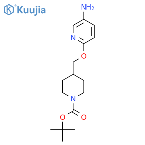 Tert-Butyl 4-[(5-aminopyridin-2-yloxy)methyl]piperidine-1-carboxylate structure