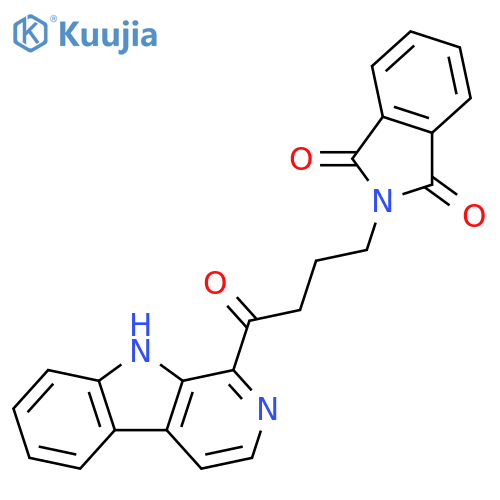 1H-Isoindole-1,3(2H)-dione, 2-[4-oxo-4-(9H-pyrido[3,4-b]indol-1-yl)butyl]- structure