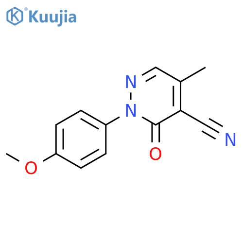 4-Pyridazinecarbonitrile,2,3-dihydro-2-(4-methoxyphenyl)-5-methyl-3-oxo- structure