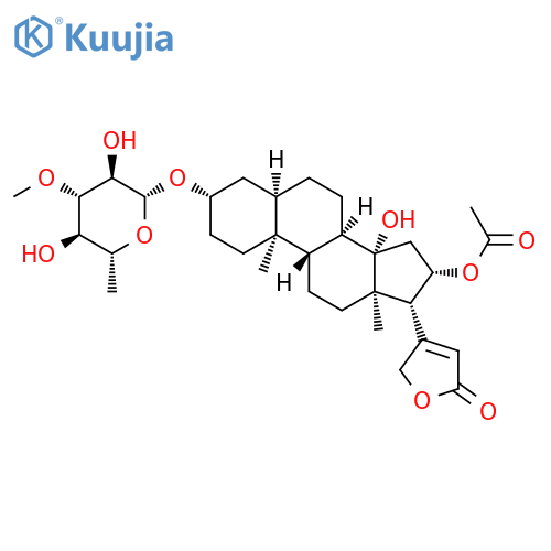 Card-20(22)-enolide,16-(acetyloxy)-3-[(6-deoxy-3-O-methyl-b-D-glucopyranosyl)oxy]-14-hydroxy-, (3b,5b,16b)- (9CI) structure