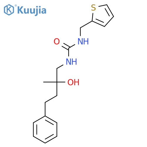 1-(2-hydroxy-2-methyl-4-phenylbutyl)-3-(thiophen-2-yl)methylurea structure