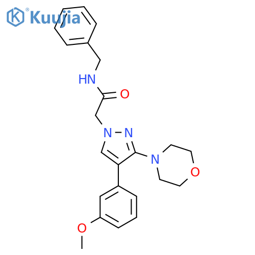N-benzyl-2-4-(3-methoxyphenyl)-3-(morpholin-4-yl)-1H-pyrazol-1-ylacetamide structure