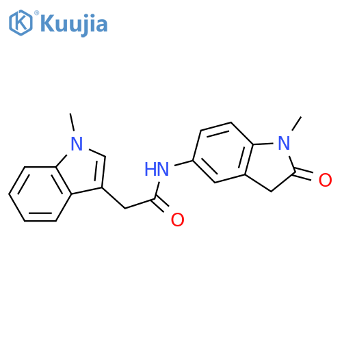2-(1-methyl-1H-indol-3-yl)-N-(1-methyl-2-oxo-2,3-dihydro-1H-indol-5-yl)acetamide structure