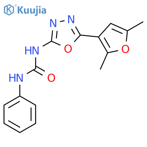 3-5-(2,5-dimethylfuran-3-yl)-1,3,4-oxadiazol-2-yl-1-phenylurea structure