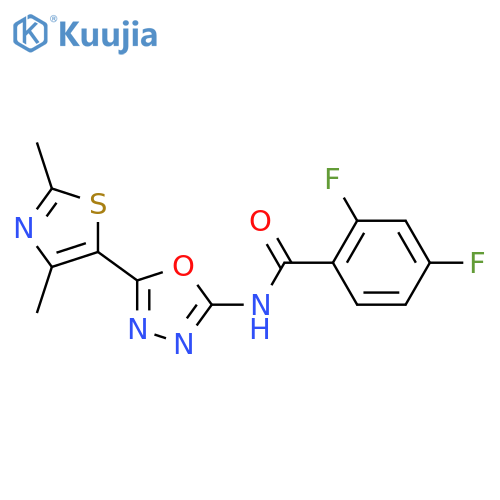 N-5-(2,4-dimethyl-1,3-thiazol-5-yl)-1,3,4-oxadiazol-2-yl-2,4-difluorobenzamide structure