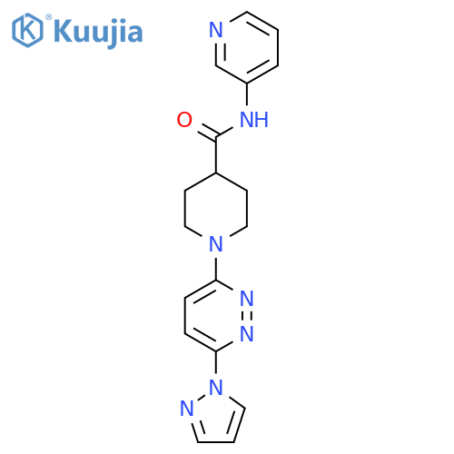 1-6-(1H-pyrazol-1-yl)pyridazin-3-yl-N-(pyridin-3-yl)piperidine-4-carboxamide structure