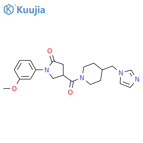 4-{4-[(1H-imidazol-1-yl)methyl]piperidine-1-carbonyl}-1-(3-methoxyphenyl)pyrrolidin-2-one structure