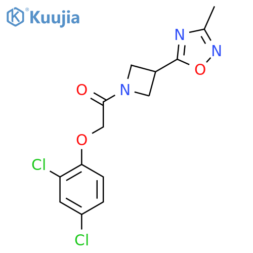 2-(2,4-dichlorophenoxy)-1-3-(3-methyl-1,2,4-oxadiazol-5-yl)azetidin-1-ylethan-1-one structure