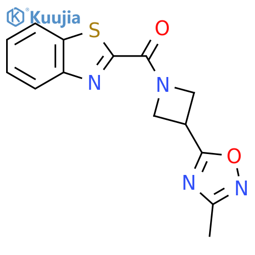 2-[3-(3-methyl-1,2,4-oxadiazol-5-yl)azetidine-1-carbonyl]-1,3-benzothiazole structure
