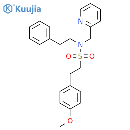 2-(4-methoxyphenyl)-N-(2-phenylethyl)-N-(pyridin-2-yl)methylethane-1-sulfonamide structure