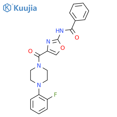 N-{4-4-(2-fluorophenyl)piperazine-1-carbonyl-1,3-oxazol-2-yl}benzamide structure