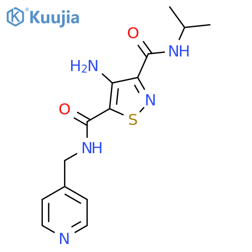 4-amino-N3-(propan-2-yl)-N5-(pyridin-4-yl)methyl-1,2-thiazole-3,5-dicarboxamide structure