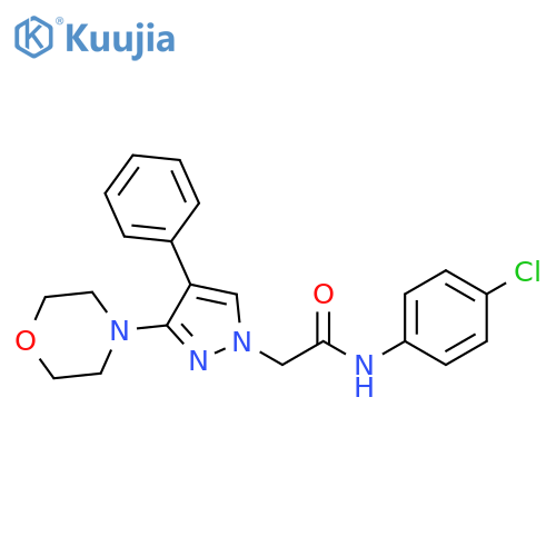 N-(4-chlorophenyl)-2-[3-(morpholin-4-yl)-4-phenyl-1H-pyrazol-1-yl]acetamide structure