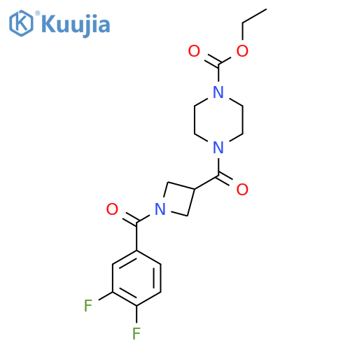 ethyl 4-1-(3,4-difluorobenzoyl)azetidine-3-carbonylpiperazine-1-carboxylate structure