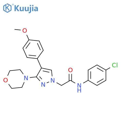 N-(4-chlorophenyl)-2-[4-(4-methoxyphenyl)-3-(morpholin-4-yl)-1H-pyrazol-1-yl]acetamide structure