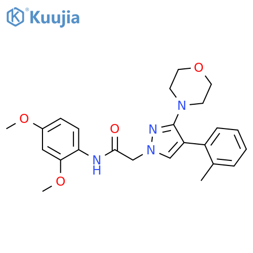 N-(2,4-dimethoxyphenyl)-2-4-(2-methylphenyl)-3-(morpholin-4-yl)-1H-pyrazol-1-ylacetamide structure