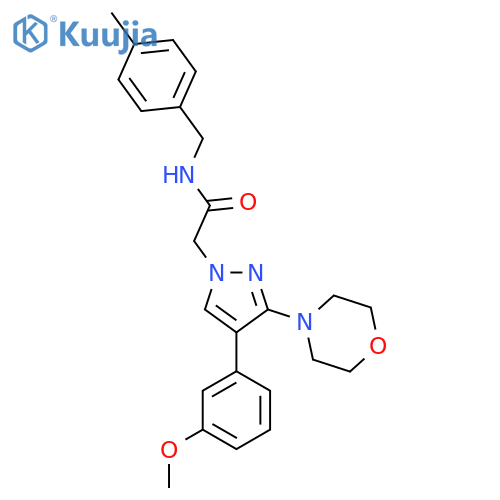 2-4-(3-methoxyphenyl)-3-(morpholin-4-yl)-1H-pyrazol-1-yl-N-(4-methylphenyl)methylacetamide structure