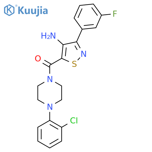 5-4-(2-chlorophenyl)piperazine-1-carbonyl-3-(3-fluorophenyl)-1,2-thiazol-4-amine structure