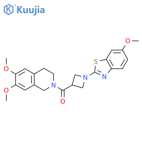 6,7-dimethoxy-2-1-(6-methoxy-1,3-benzothiazol-2-yl)azetidine-3-carbonyl-1,2,3,4-tetrahydroisoquinoline structure