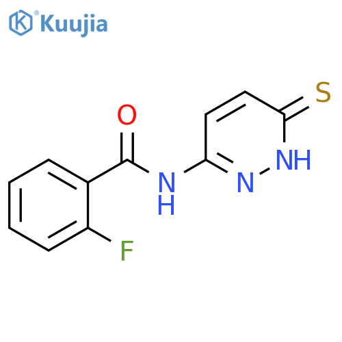 2-fluoro-N-(6-sulfanylpyridazin-3-yl)benzamide structure