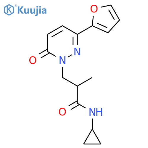 N-cyclopropyl-3-[3-(furan-2-yl)-6-oxo-1,6-dihydropyridazin-1-yl]-2-methylpropanamide structure