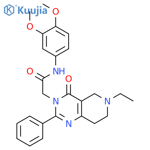 N-(3,4-dimethoxyphenyl)-2-{6-ethyl-4-oxo-2-phenyl-3H,4H,5H,6H,7H,8H-pyrido4,3-dpyrimidin-3-yl}acetamide structure