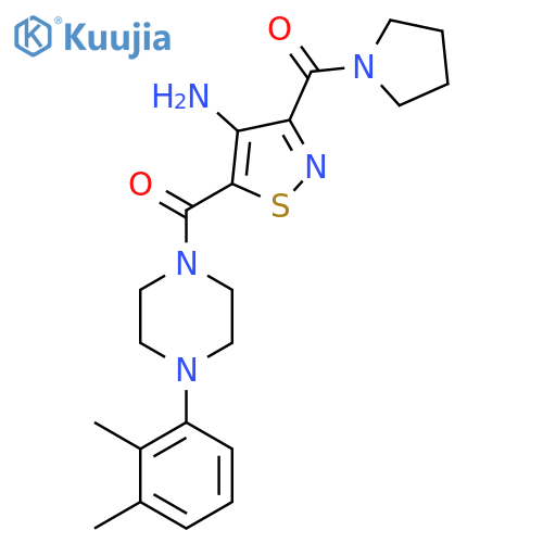 5-4-(2,3-dimethylphenyl)piperazine-1-carbonyl-3-(pyrrolidine-1-carbonyl)-1,2-thiazol-4-amine structure