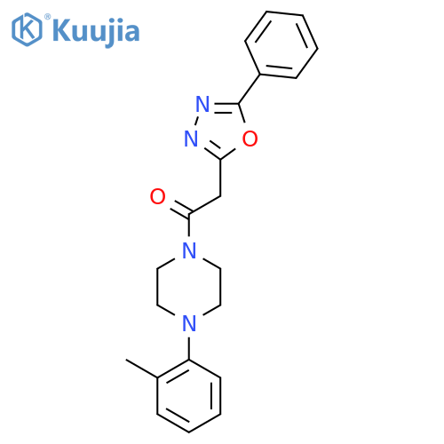 1-4-(2-methylphenyl)piperazin-1-yl-2-(5-phenyl-1,3,4-oxadiazol-2-yl)ethan-1-one structure