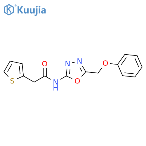 N-5-(phenoxymethyl)-1,3,4-oxadiazol-2-yl-2-(thiophen-2-yl)acetamide structure