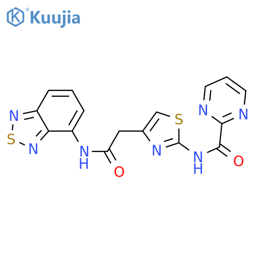N-(4-{(2,1,3-benzothiadiazol-4-yl)carbamoylmethyl}-1,3-thiazol-2-yl)pyrimidine-2-carboxamide structure