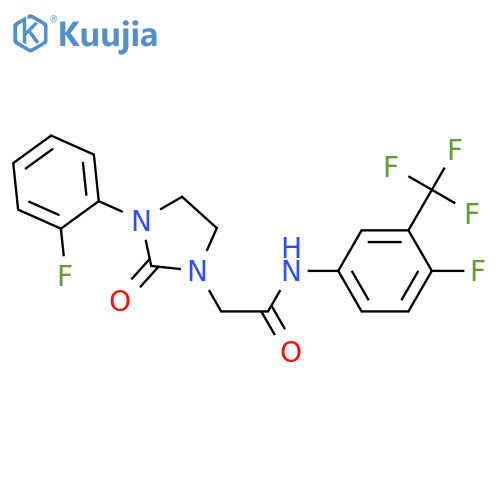 N-4-fluoro-3-(trifluoromethyl)phenyl-2-3-(2-fluorophenyl)-2-oxoimidazolidin-1-ylacetamide structure