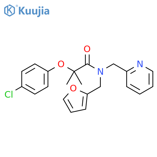 2-(4-chlorophenoxy)-N-(furan-2-yl)methyl-2-methyl-N-(pyridin-2-yl)methylpropanamide structure
