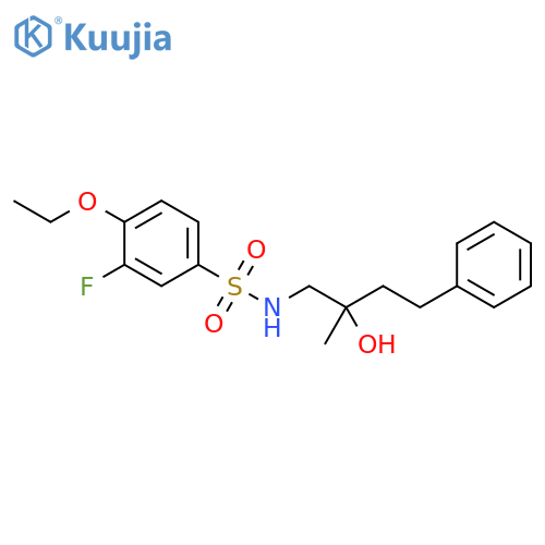 4-ethoxy-3-fluoro-N-(2-hydroxy-2-methyl-4-phenylbutyl)benzene-1-sulfonamide structure