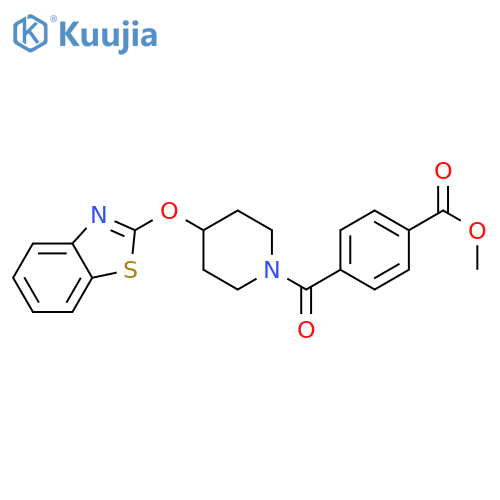 methyl 4-[4-(1,3-benzothiazol-2-yloxy)piperidine-1-carbonyl]benzoate structure