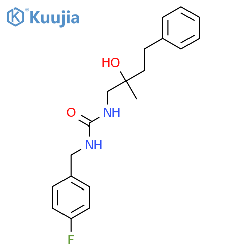3-(4-fluorophenyl)methyl-1-(2-hydroxy-2-methyl-4-phenylbutyl)urea structure
