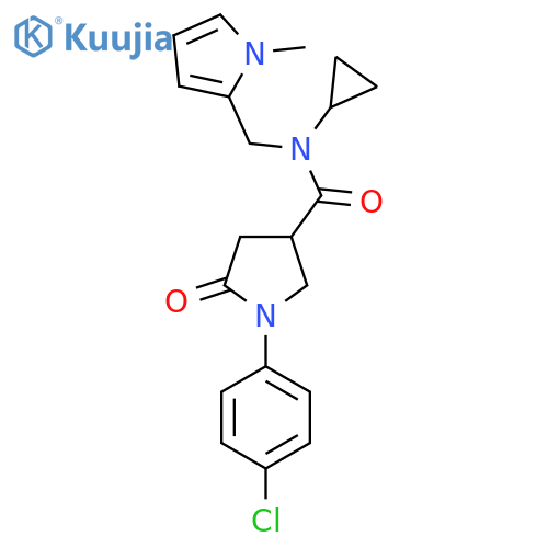 1-(4-chlorophenyl)-N-cyclopropyl-N-[(1-methyl-1H-pyrrol-2-yl)methyl]-5-oxopyrrolidine-3-carboxamide structure