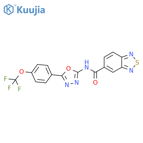 N-{5-4-(trifluoromethoxy)phenyl-1,3,4-oxadiazol-2-yl}-2,1,3-benzothiadiazole-5-carboxamide structure