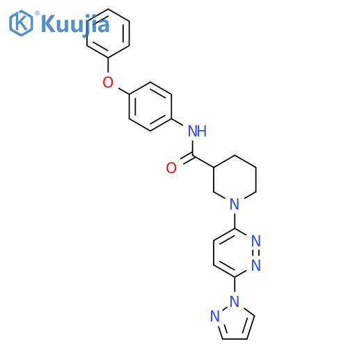 N-(4-phenoxyphenyl)-1-6-(1H-pyrazol-1-yl)pyridazin-3-ylpiperidine-3-carboxamide structure