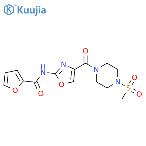 N-4-(4-methanesulfonylpiperazine-1-carbonyl)-1,3-oxazol-2-ylfuran-2-carboxamide structure