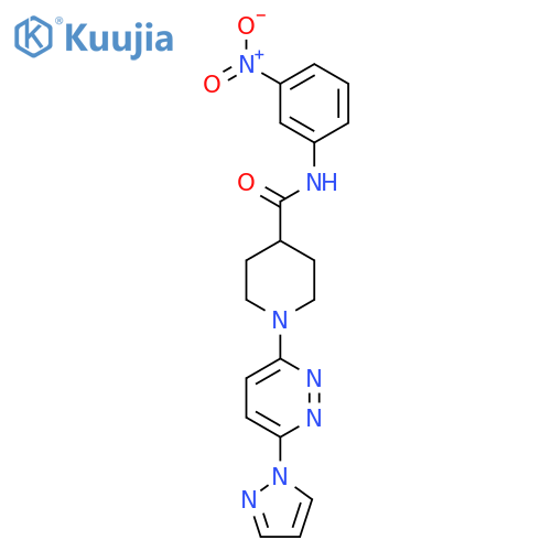 N-(3-nitrophenyl)-1-6-(1H-pyrazol-1-yl)pyridazin-3-ylpiperidine-4-carboxamide structure