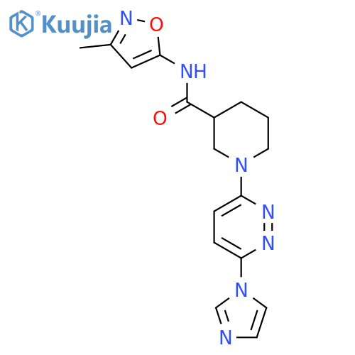 1-6-(1H-imidazol-1-yl)pyridazin-3-yl-N-(3-methyl-1,2-oxazol-5-yl)piperidine-3-carboxamide structure