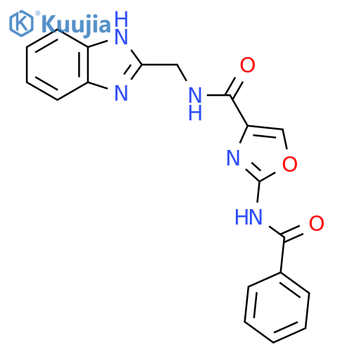 2-benzamido-N-(1H-1,3-benzodiazol-2-yl)methyl-1,3-oxazole-4-carboxamide structure