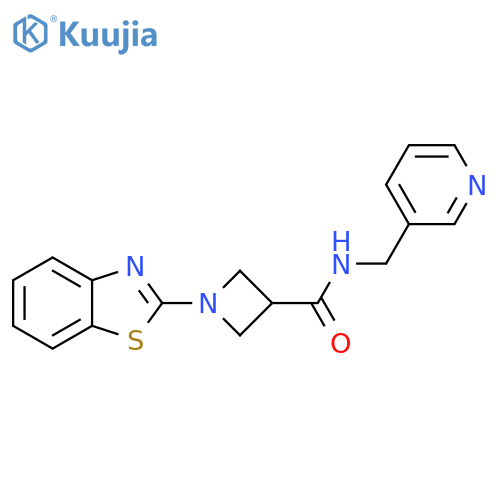 1-(1,3-benzothiazol-2-yl)-N-(pyridin-3-yl)methylazetidine-3-carboxamide structure