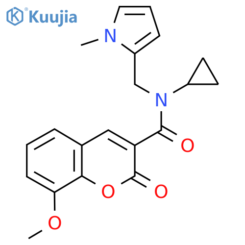 N-cyclopropyl-8-methoxy-N-(1-methyl-1H-pyrrol-2-yl)methyl-2-oxo-2H-chromene-3-carboxamide structure