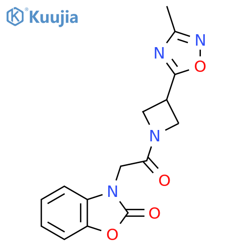 3-{2-3-(3-methyl-1,2,4-oxadiazol-5-yl)azetidin-1-yl-2-oxoethyl}-2,3-dihydro-1,3-benzoxazol-2-one structure