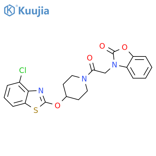 3-(2-{4-(4-chloro-1,3-benzothiazol-2-yl)oxypiperidin-1-yl}-2-oxoethyl)-2,3-dihydro-1,3-benzoxazol-2-one structure